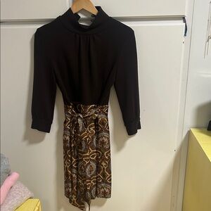 Vintage Milly Brown and Paisley silk Dress